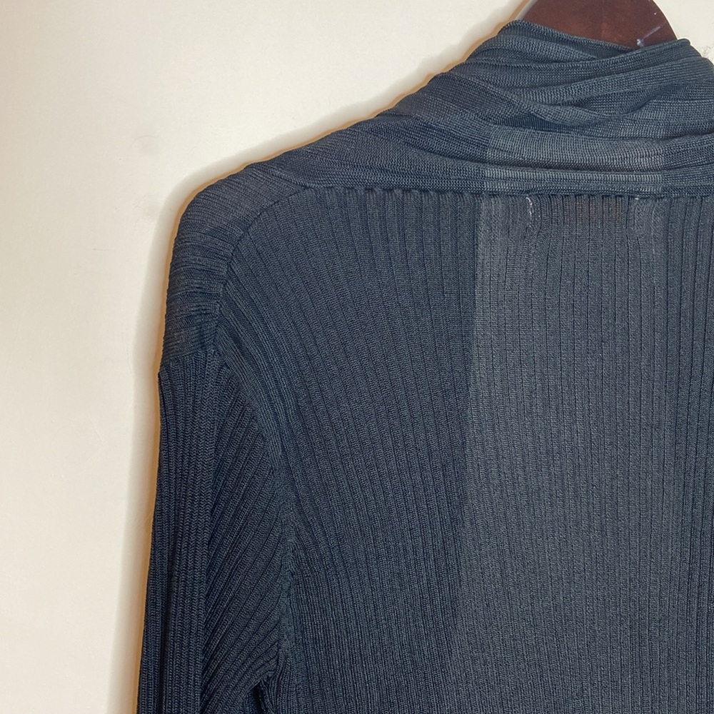 ORANGE Black Open Front Ribbed Cardigan - Picture 11 of 12